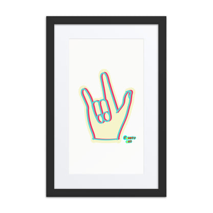 I love you sign language, Framed poster with Mat