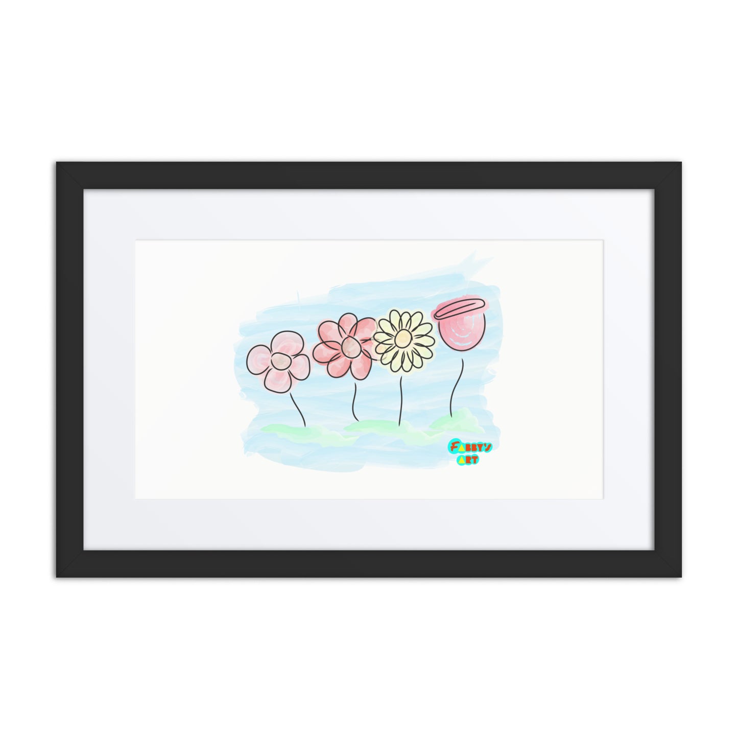 Buying myself four flowers, Framed poster with Mat