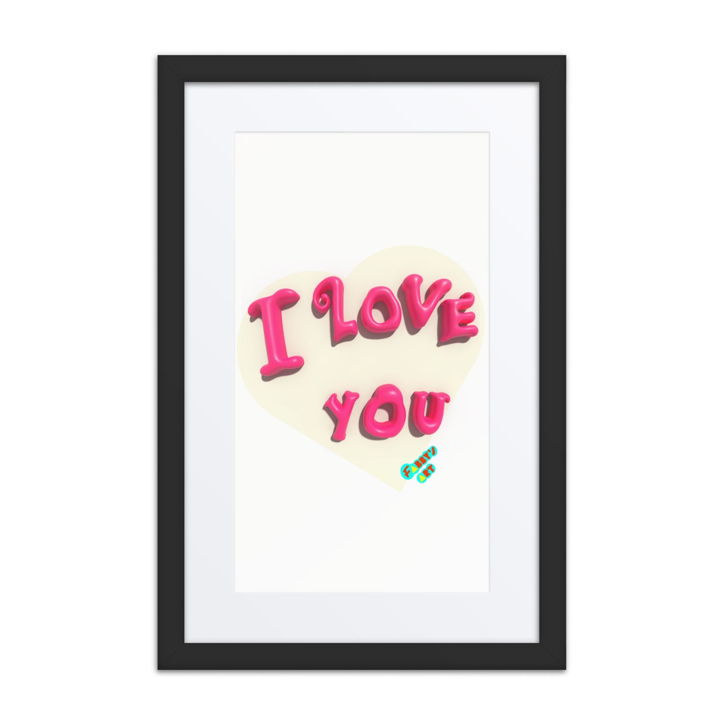 I love you heart, Framed poster with Mat