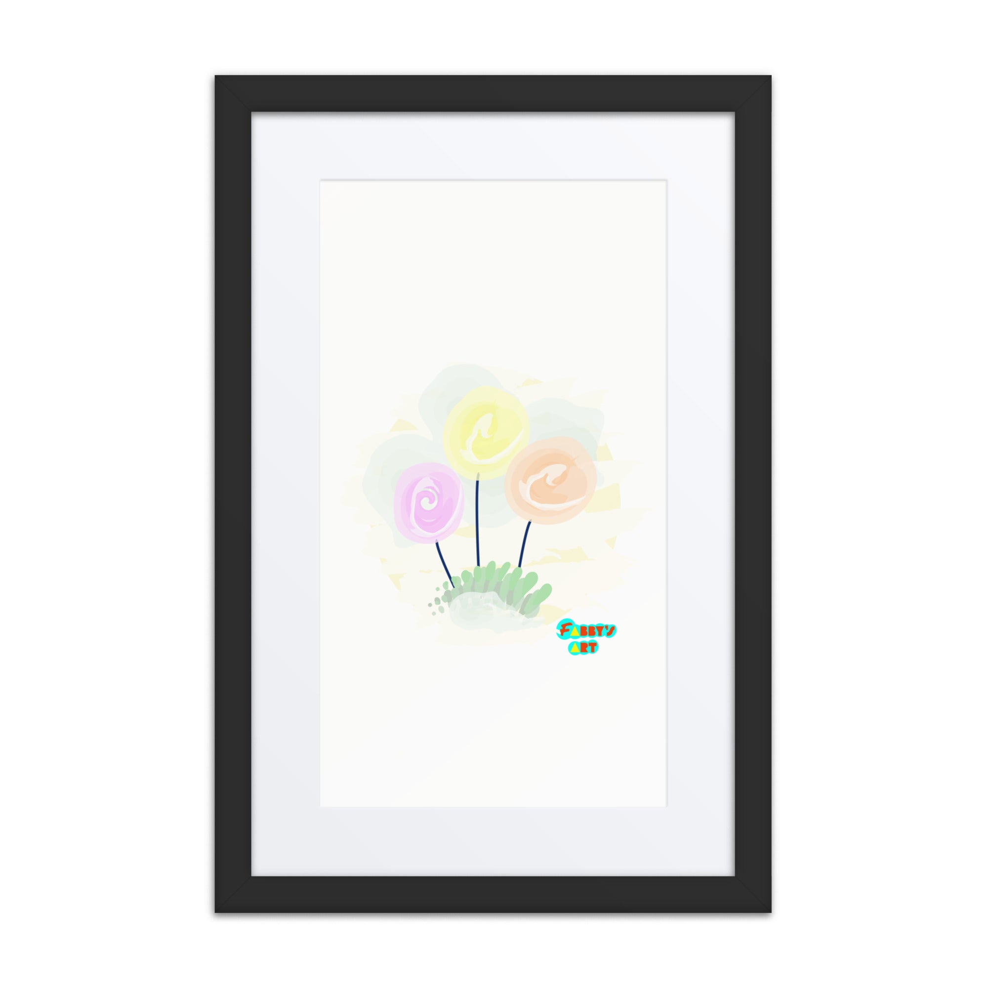 Women’s day flowers, Framed poster with Mat