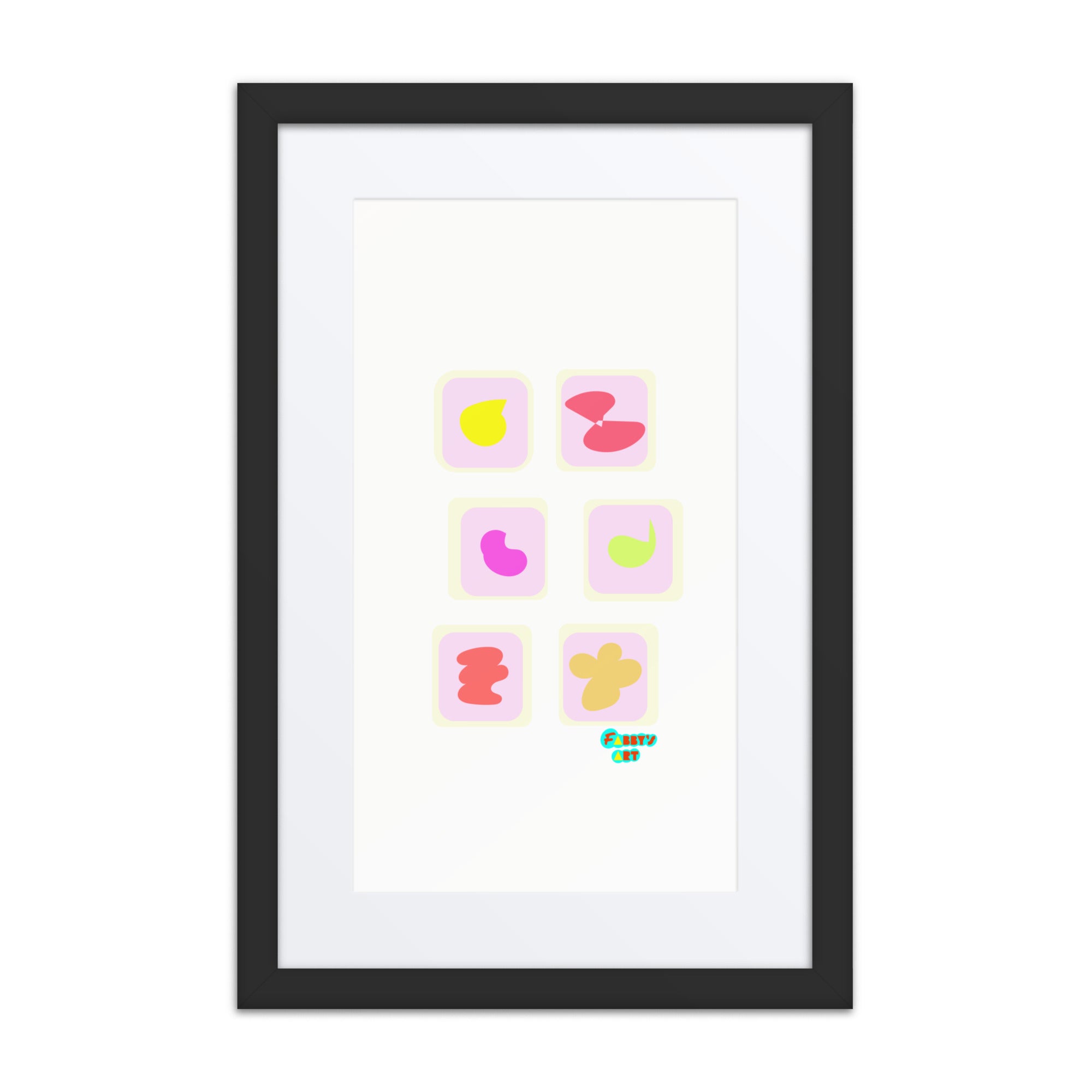 Triangular petals, Framed poster with Mat