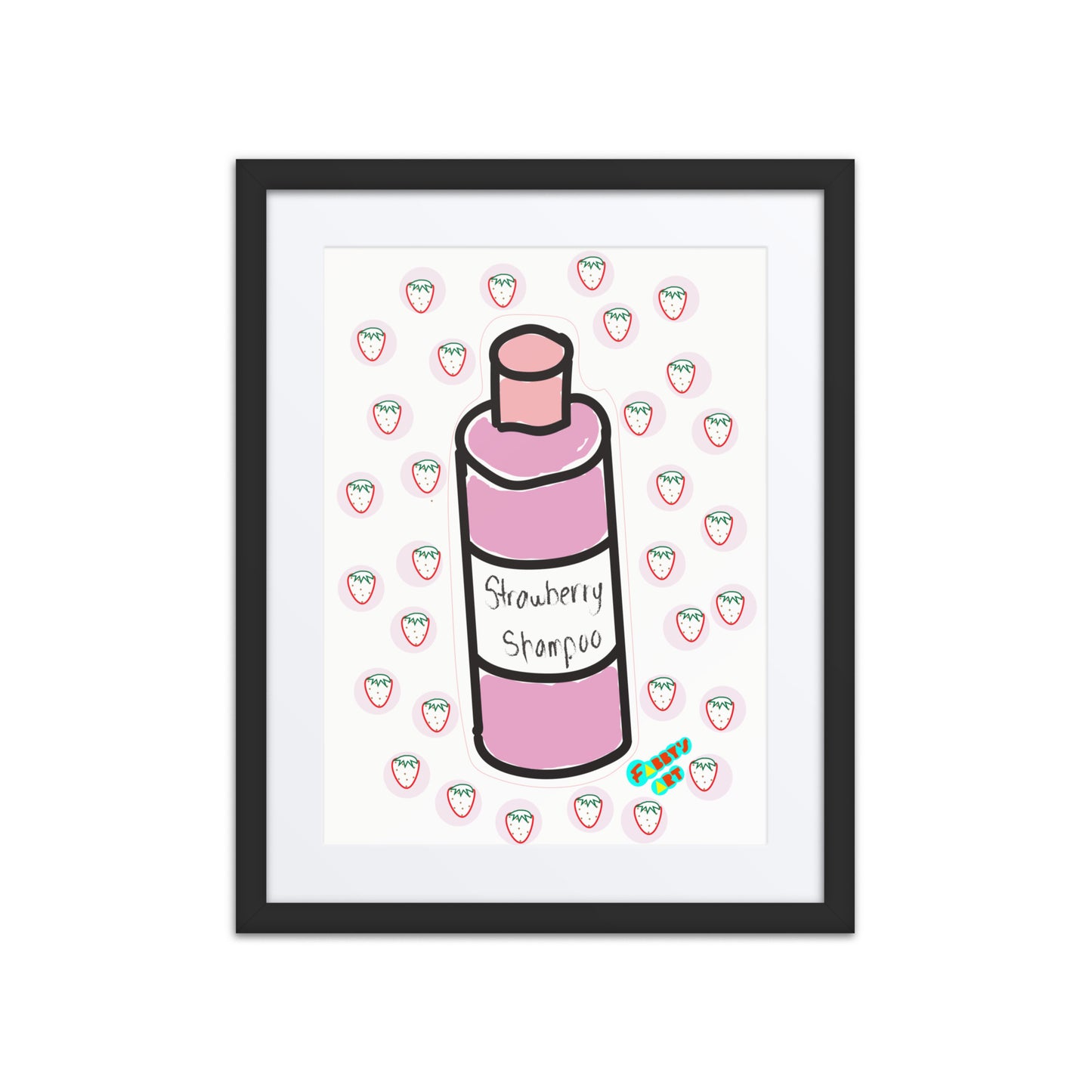 Strawberry shampoo, Framed poster with Mat