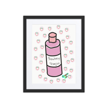 Strawberry shampoo, Framed poster with Mat