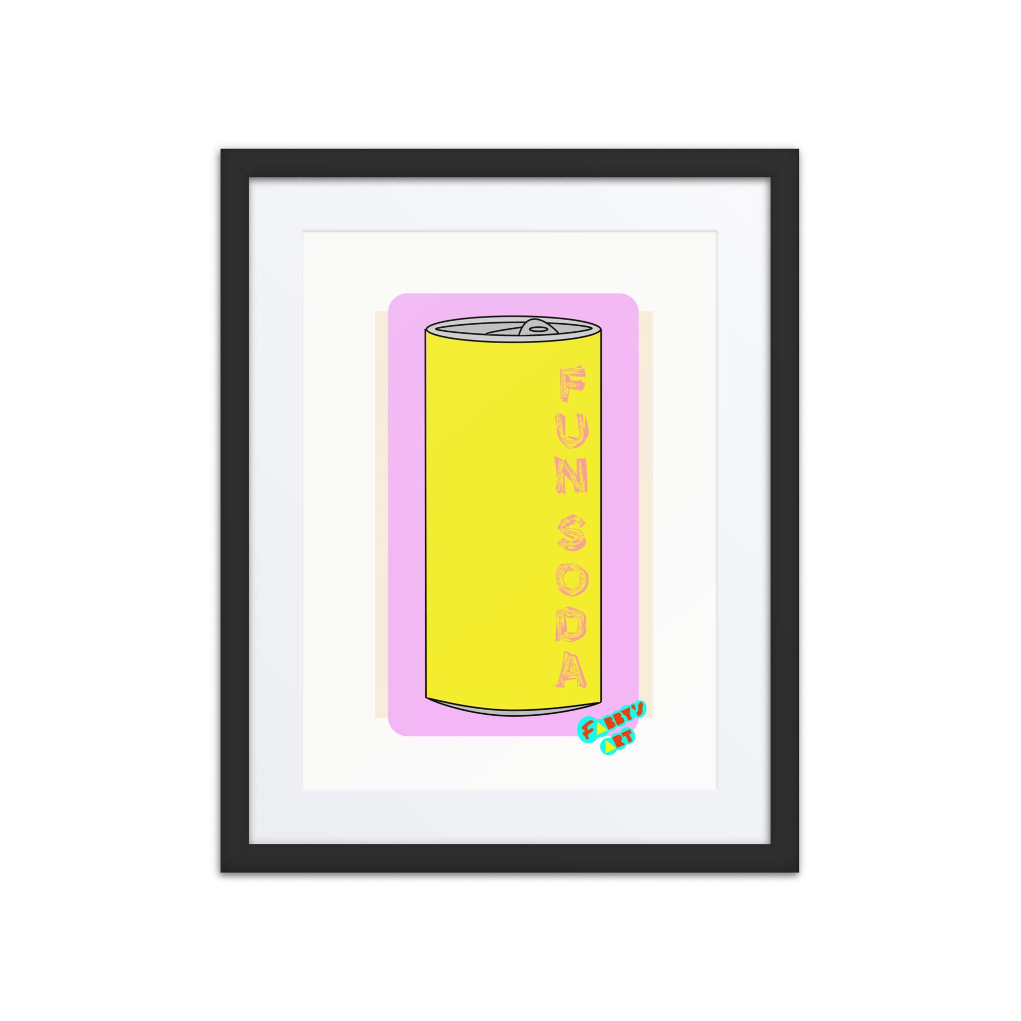 Fun soda 2D, Framed poster with Mat