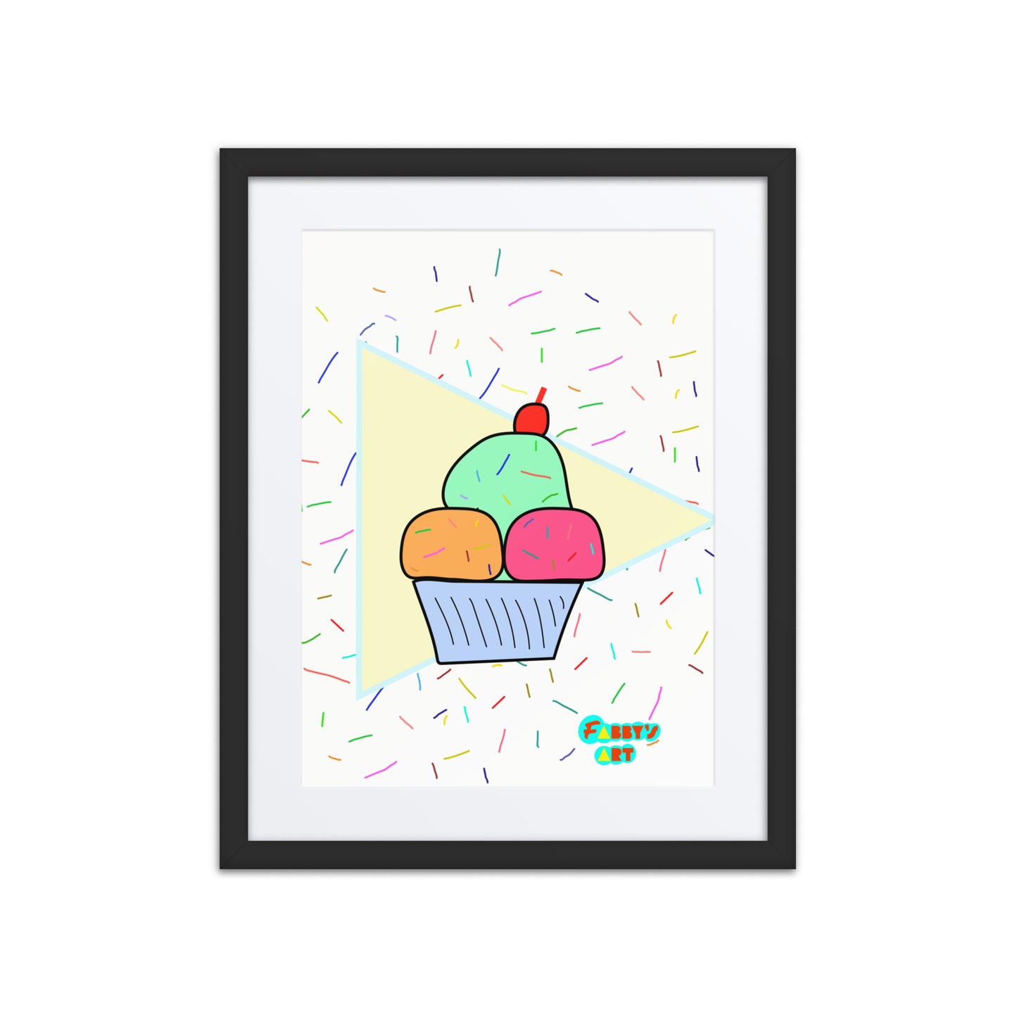 Ice cream time, Framed poster with Mat