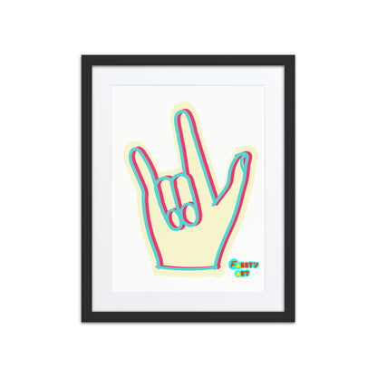 I love you sign language, Framed poster with Mat