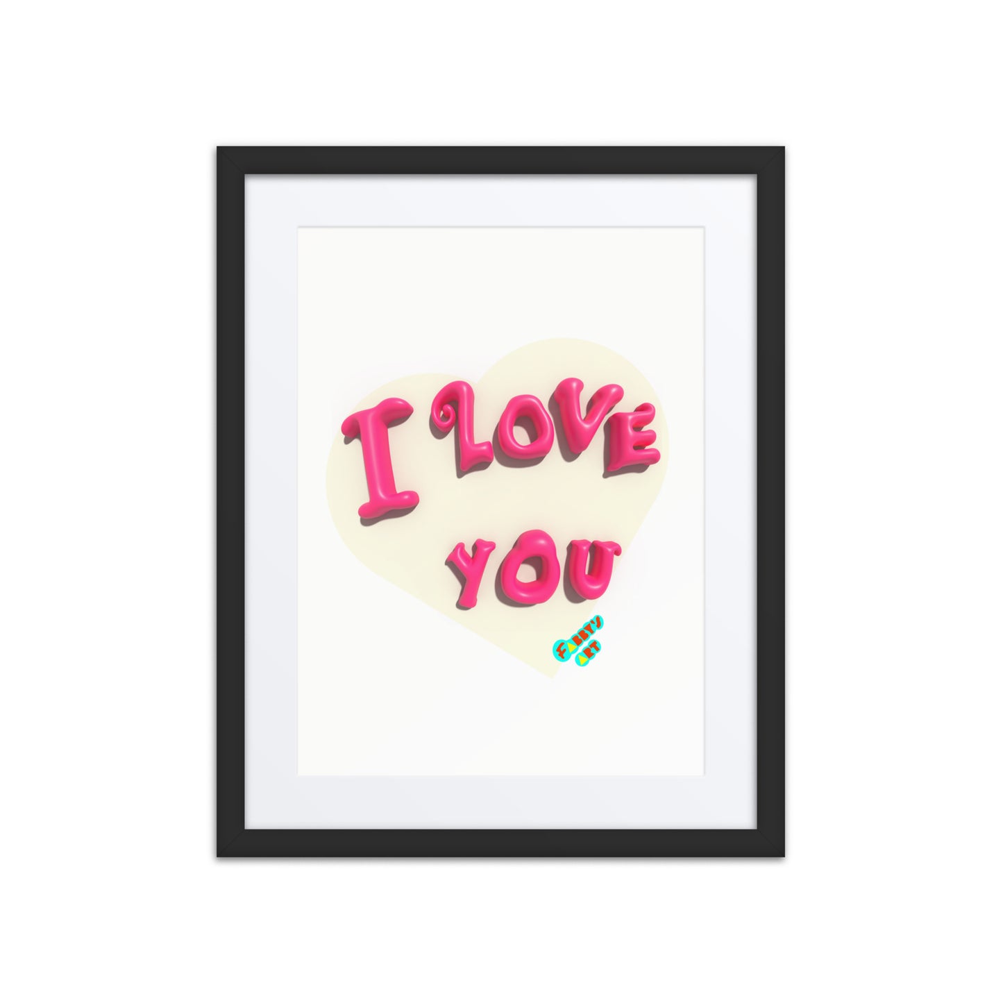 I love you heart, Framed poster with Mat