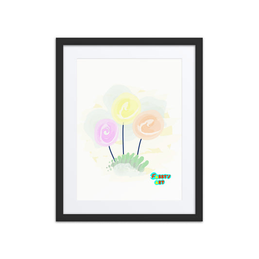 Women’s day flowers, Framed poster with Mat