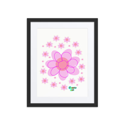 Pink Flower, Framed poster with Mat