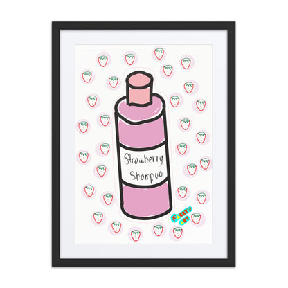 Strawberry shampoo, Framed poster with Mat