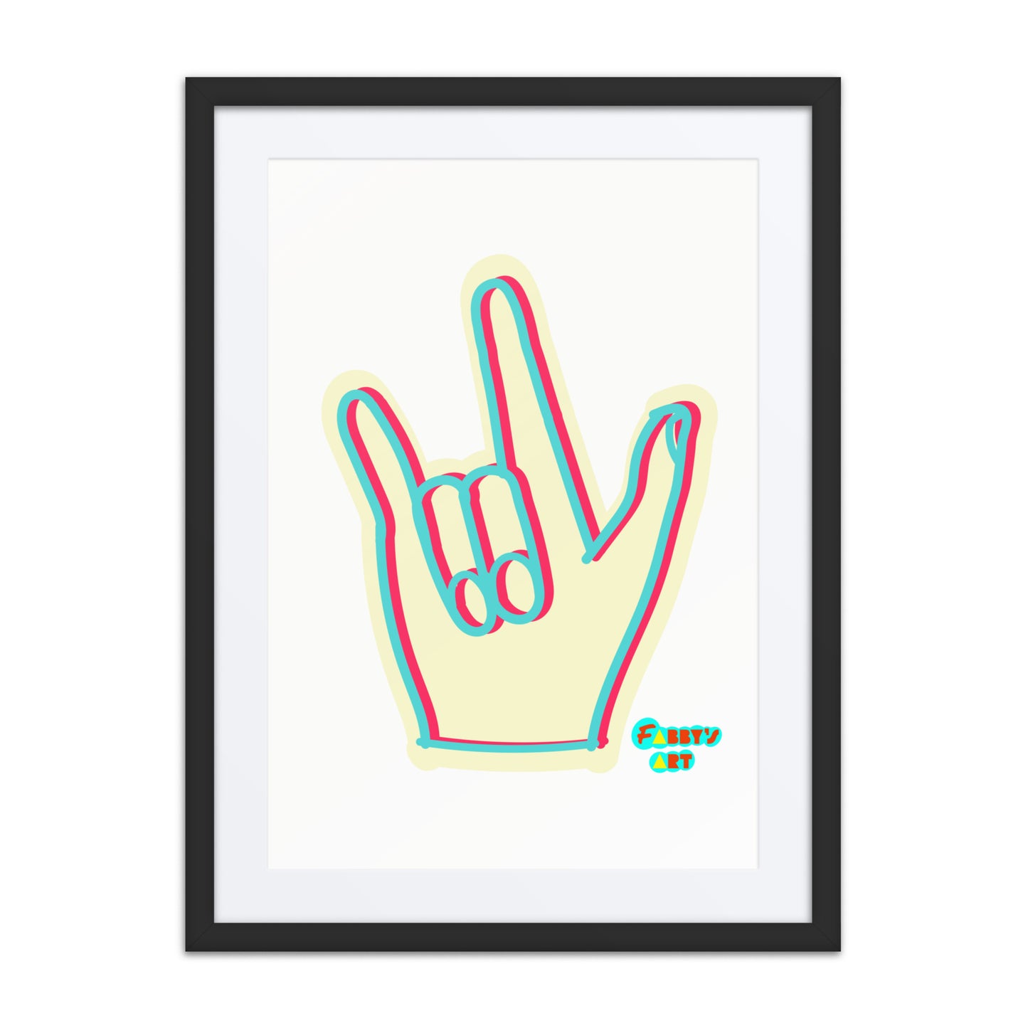 I love you sign language, Framed poster with Mat