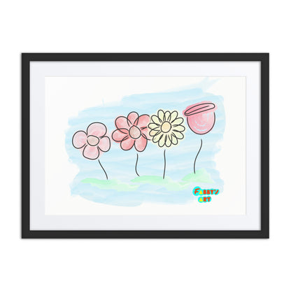 Buying myself four flowers, Framed poster with Mat