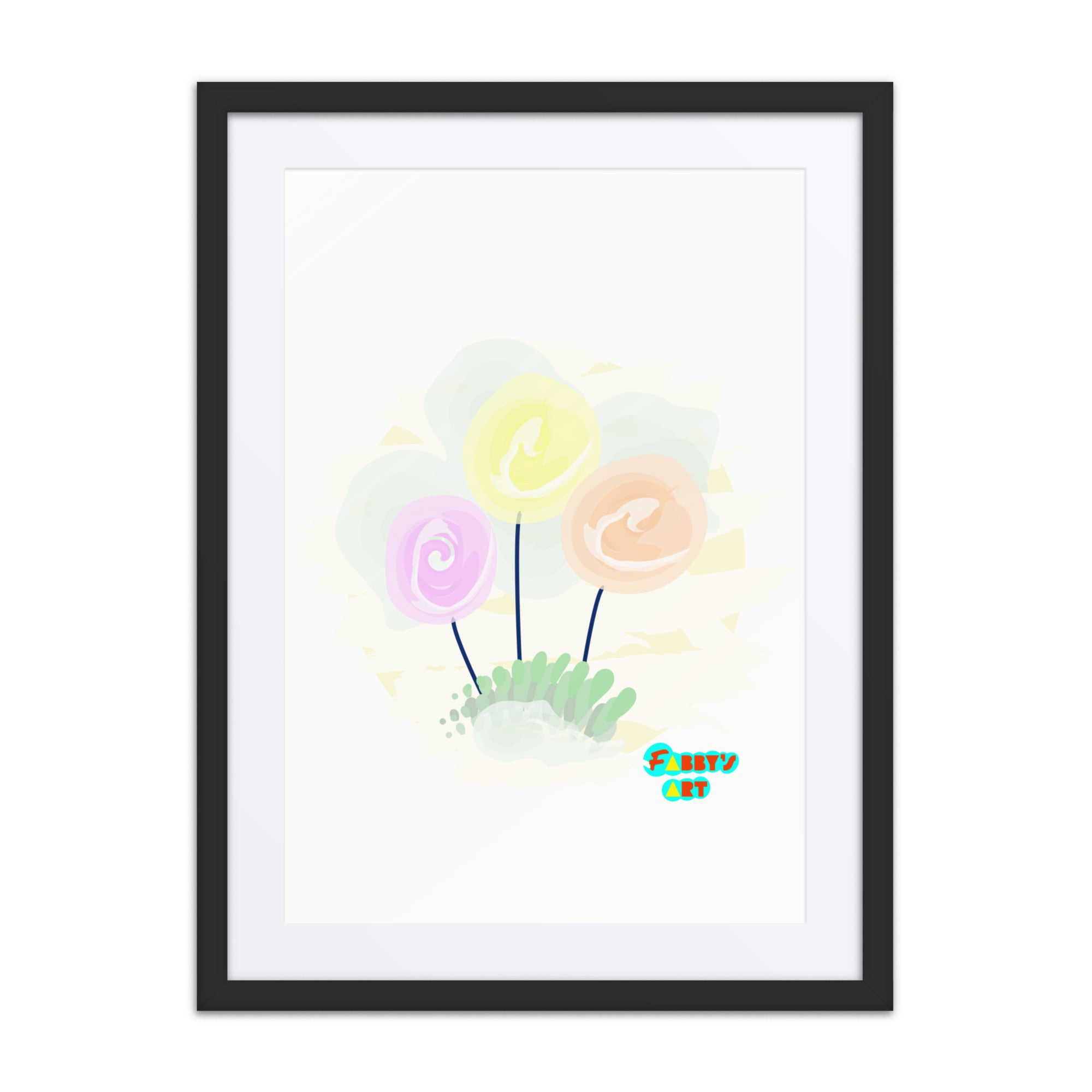 Women’s day flowers, Framed poster with Mat