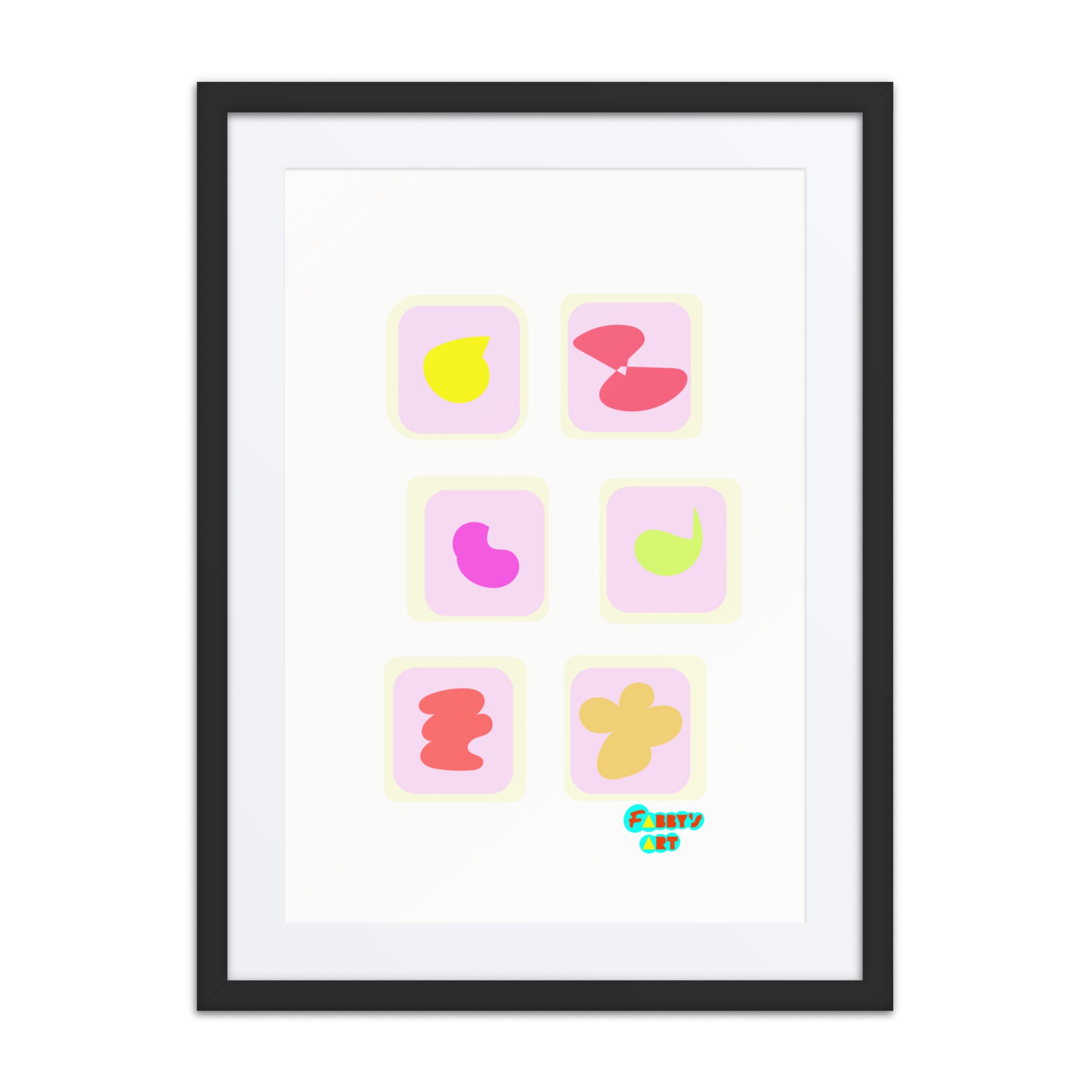 Triangular petals, Framed poster with Mat