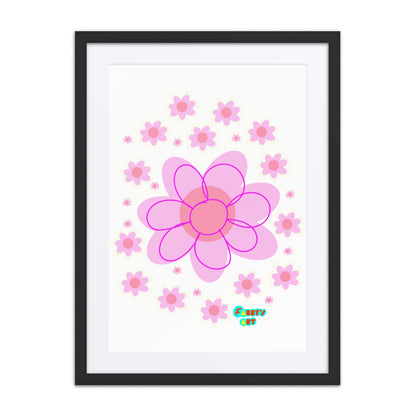 Pink Flower, Framed poster with Mat