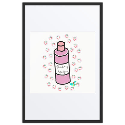 Strawberry shampoo, Framed poster with Mat