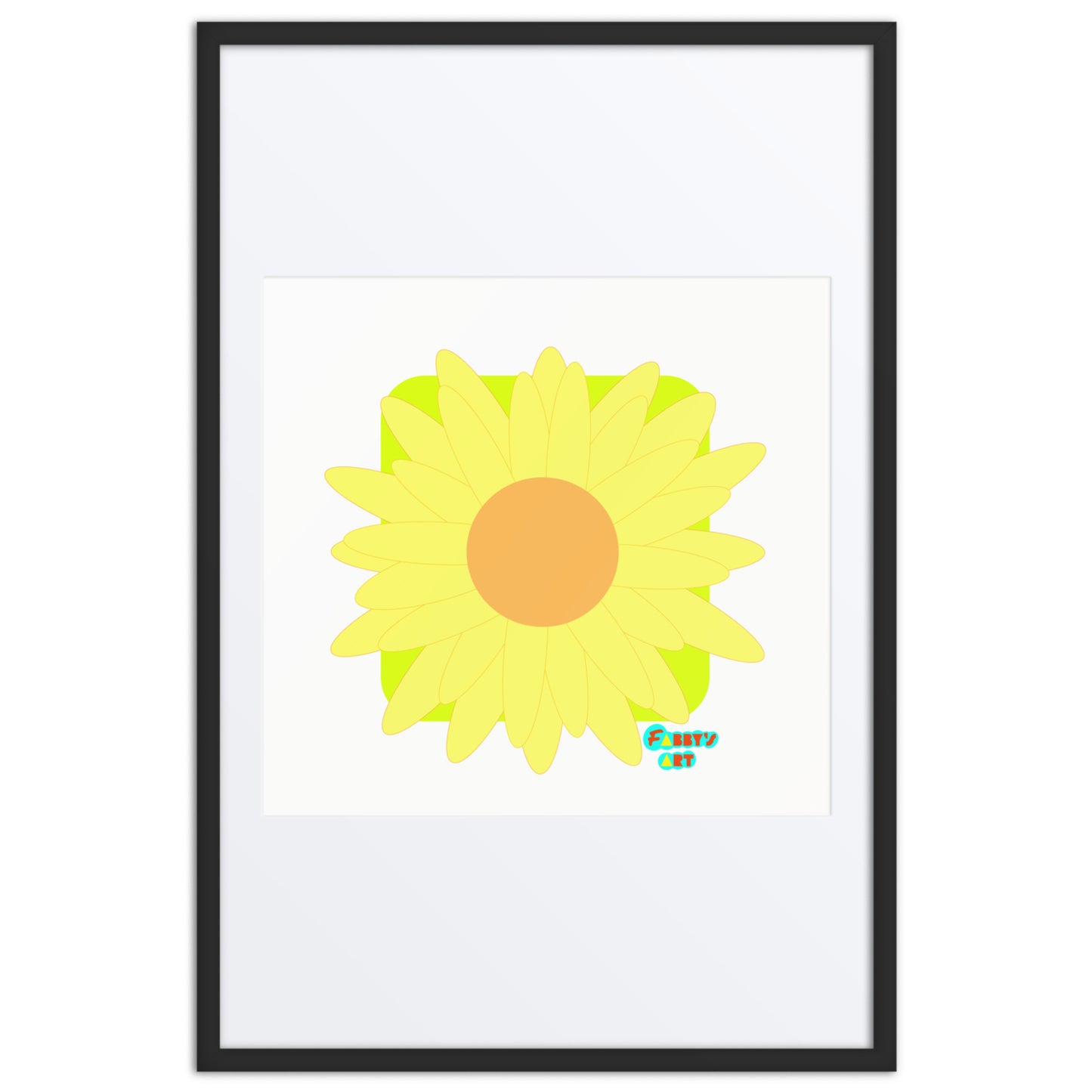 Sunflower, Framed poster with Mat