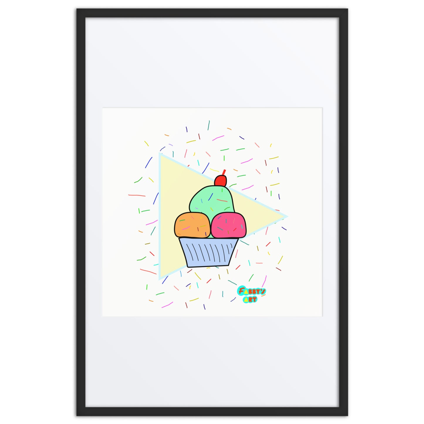 Ice cream time, Framed poster with Mat