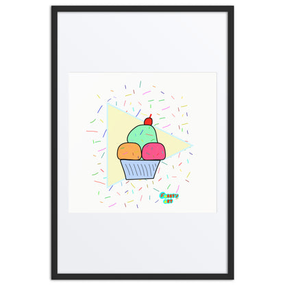 Ice cream time, Framed poster with Mat