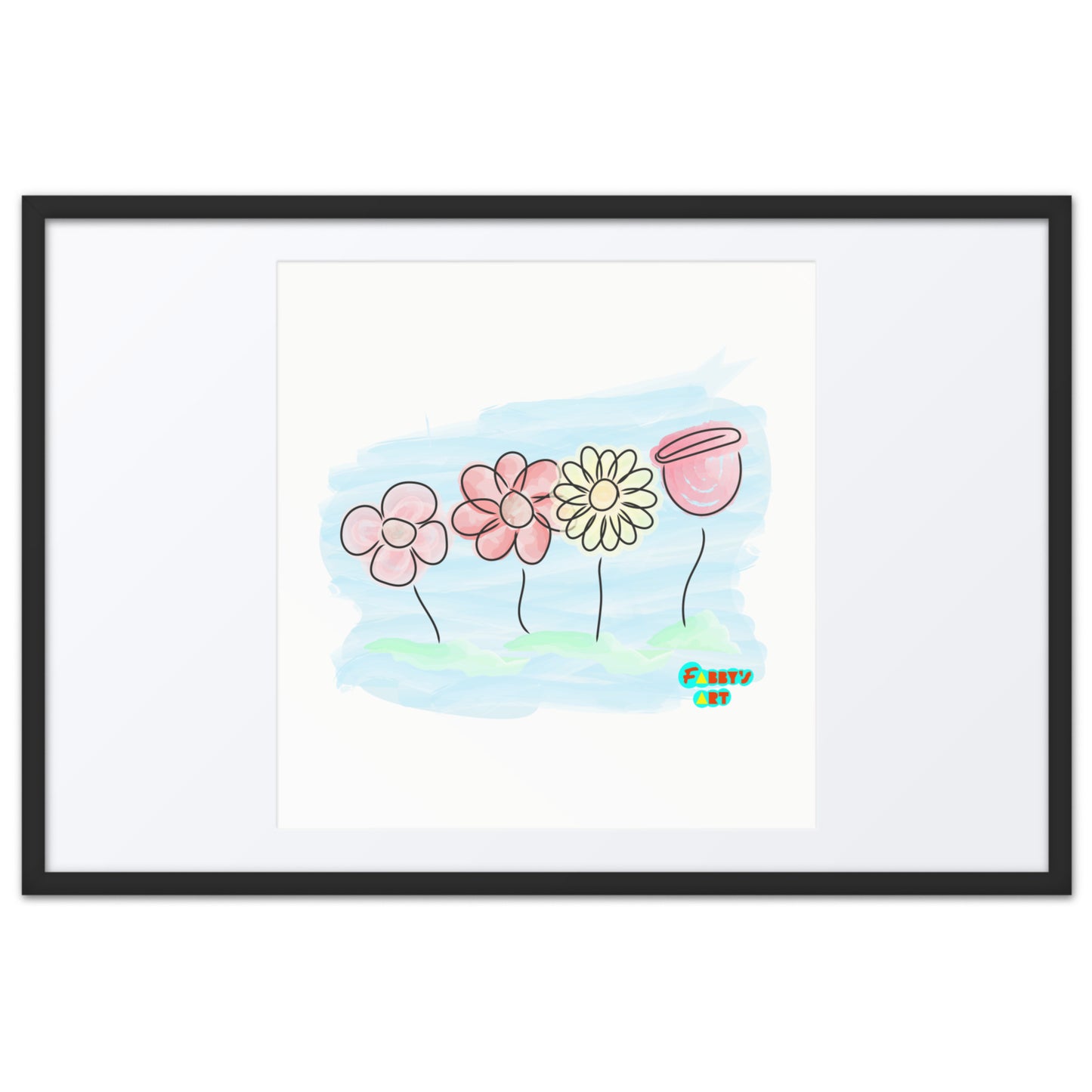 Buying myself four flowers, Framed poster with Mat