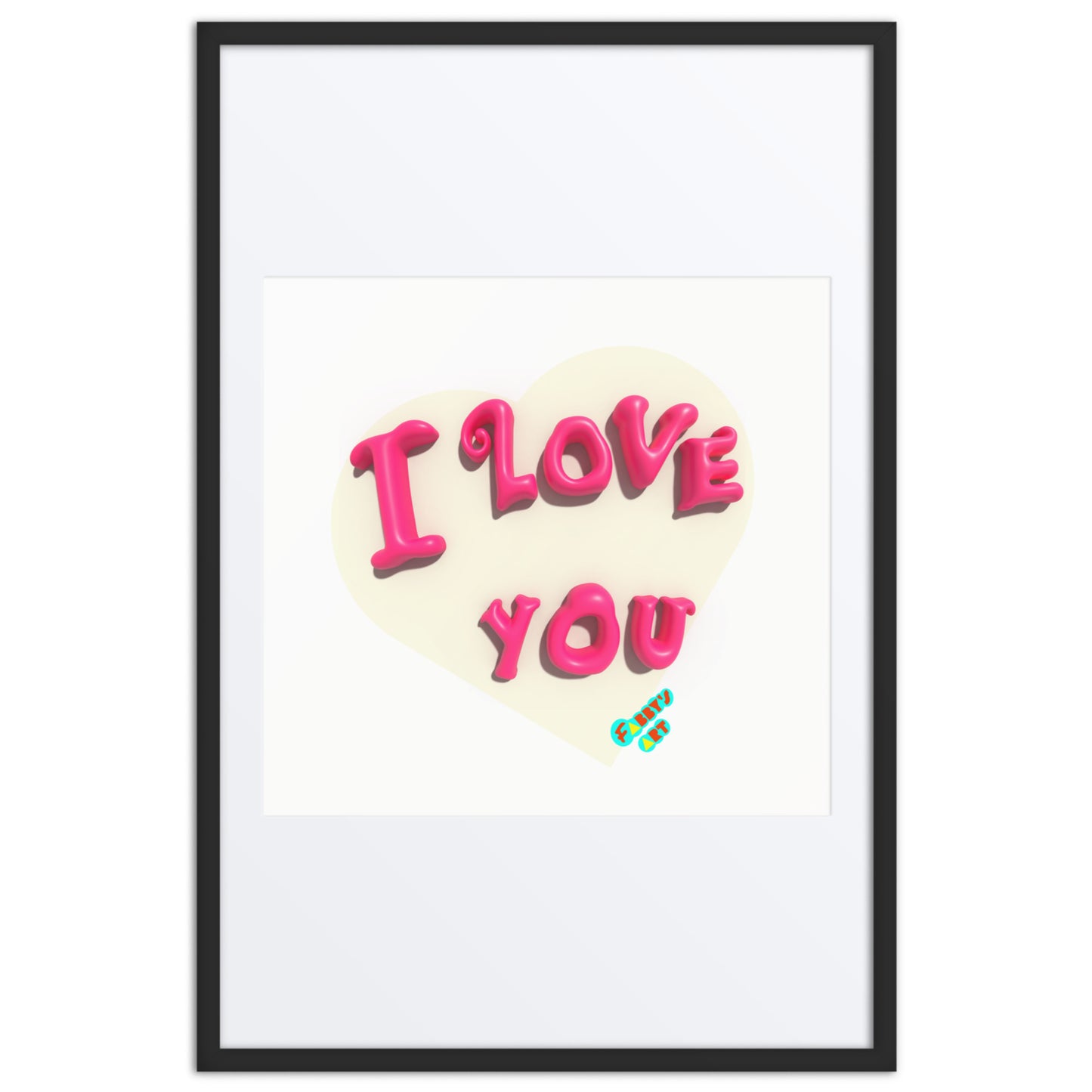 I love you heart, Framed poster with Mat