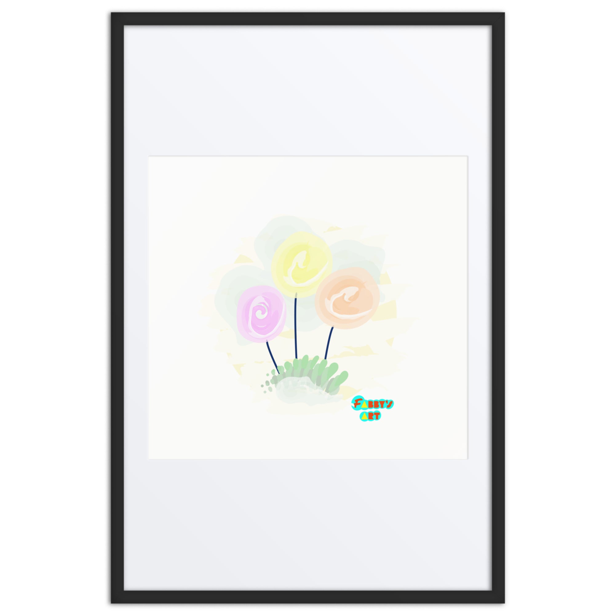 Women’s day flowers, Framed poster with Mat