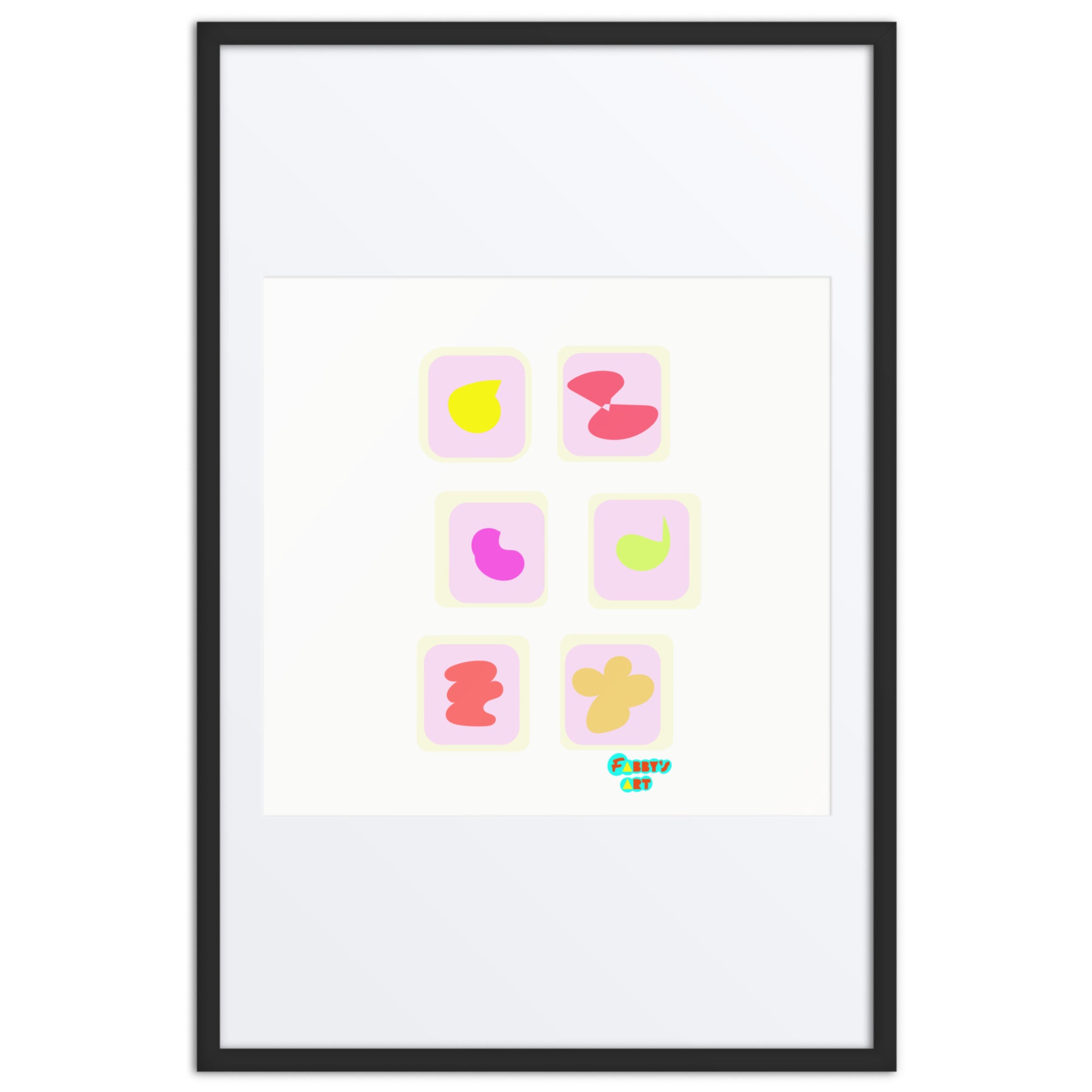 Triangular petals, Framed poster with Mat