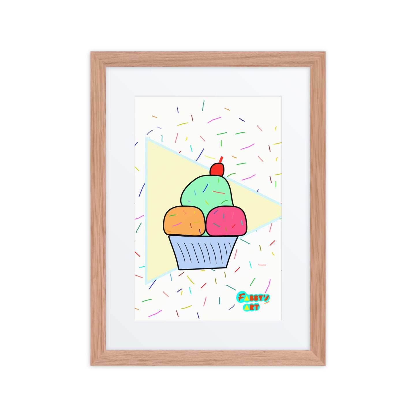 Ice cream time, Framed poster with Mat