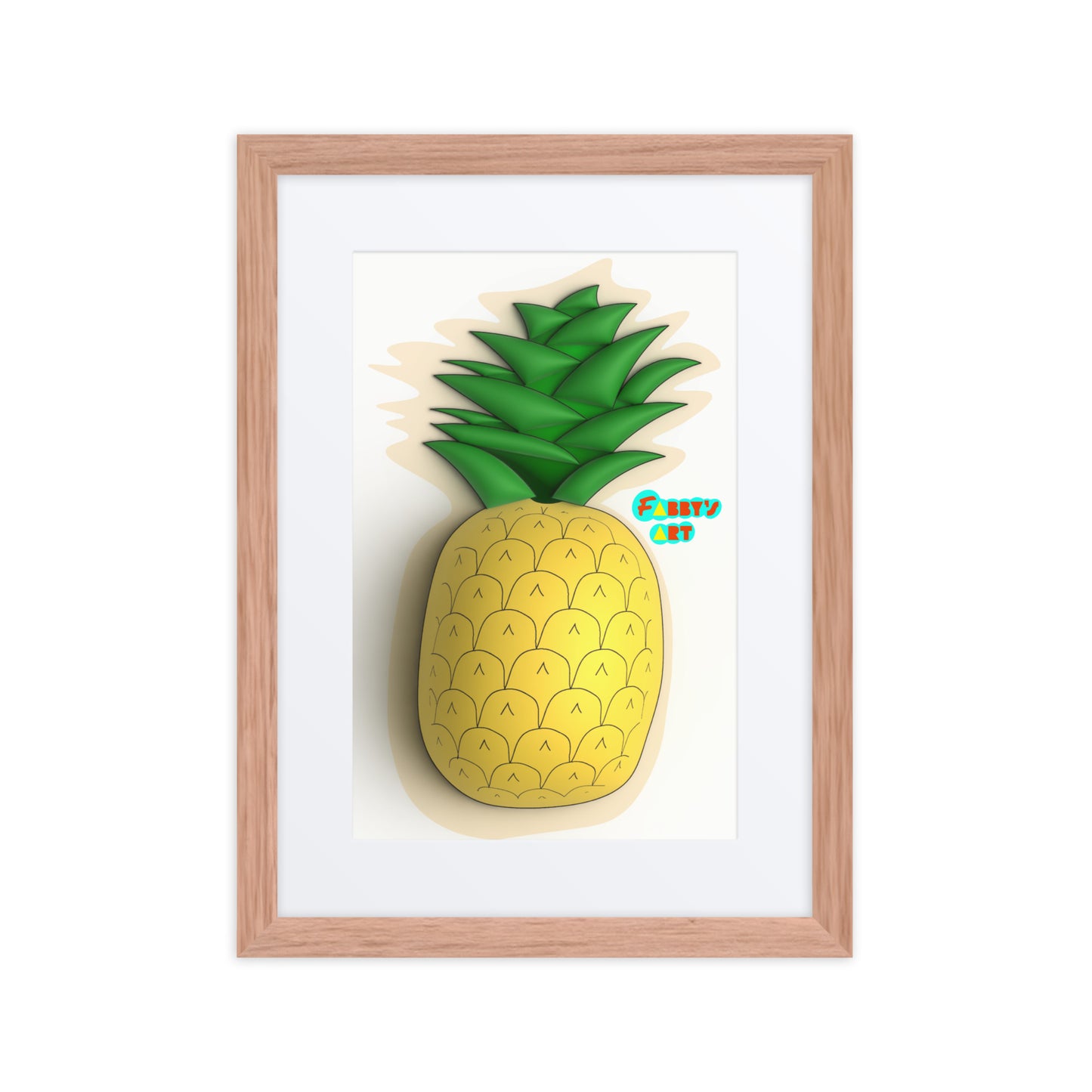 Pineapple 3D, Framed poster with Mat