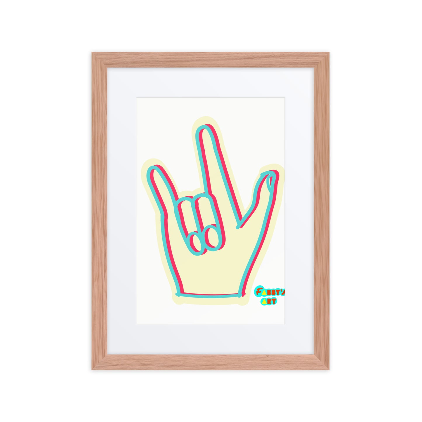 I love you sign language, Framed poster with Mat