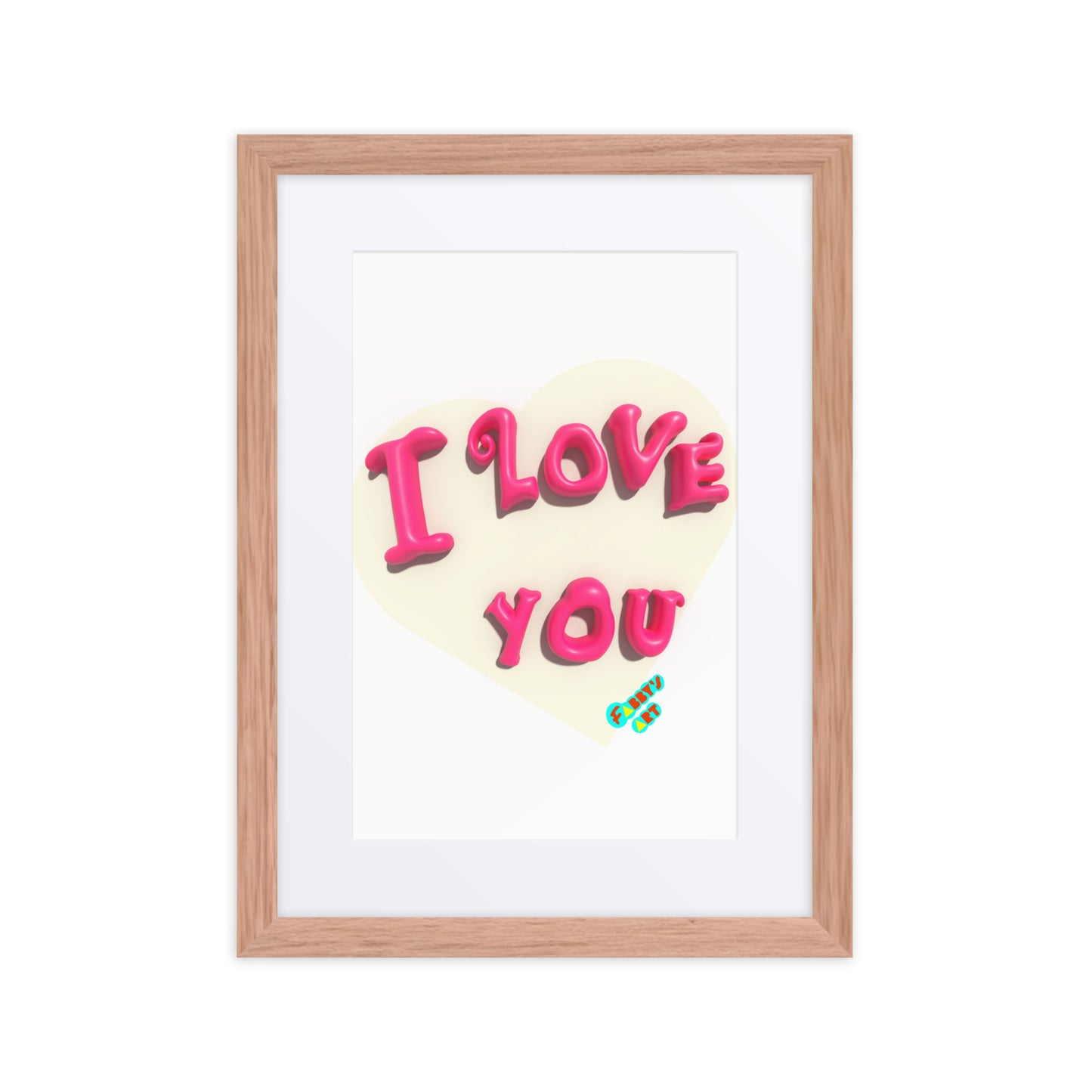 I love you heart, Framed poster with Mat