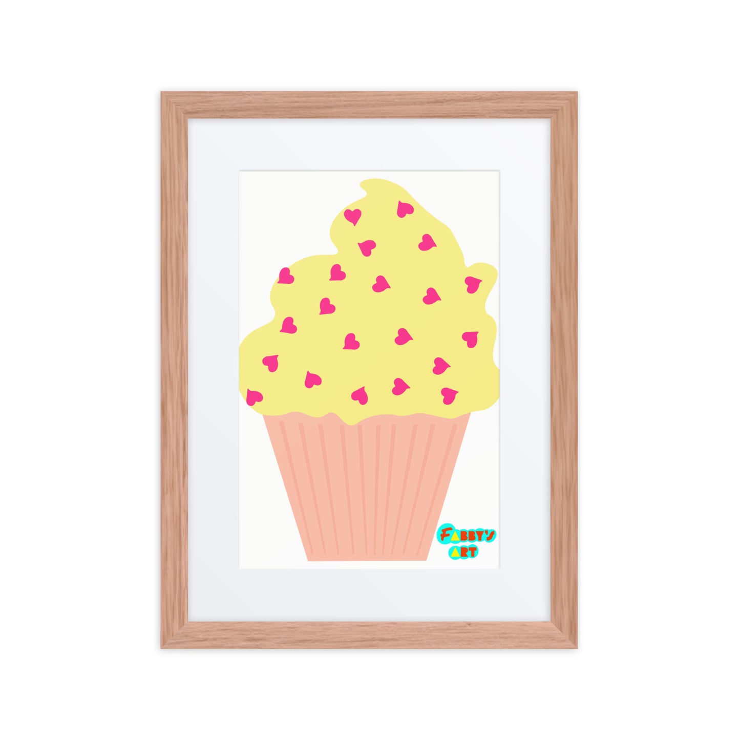 Yellow cupcake, Framed poster with Mat