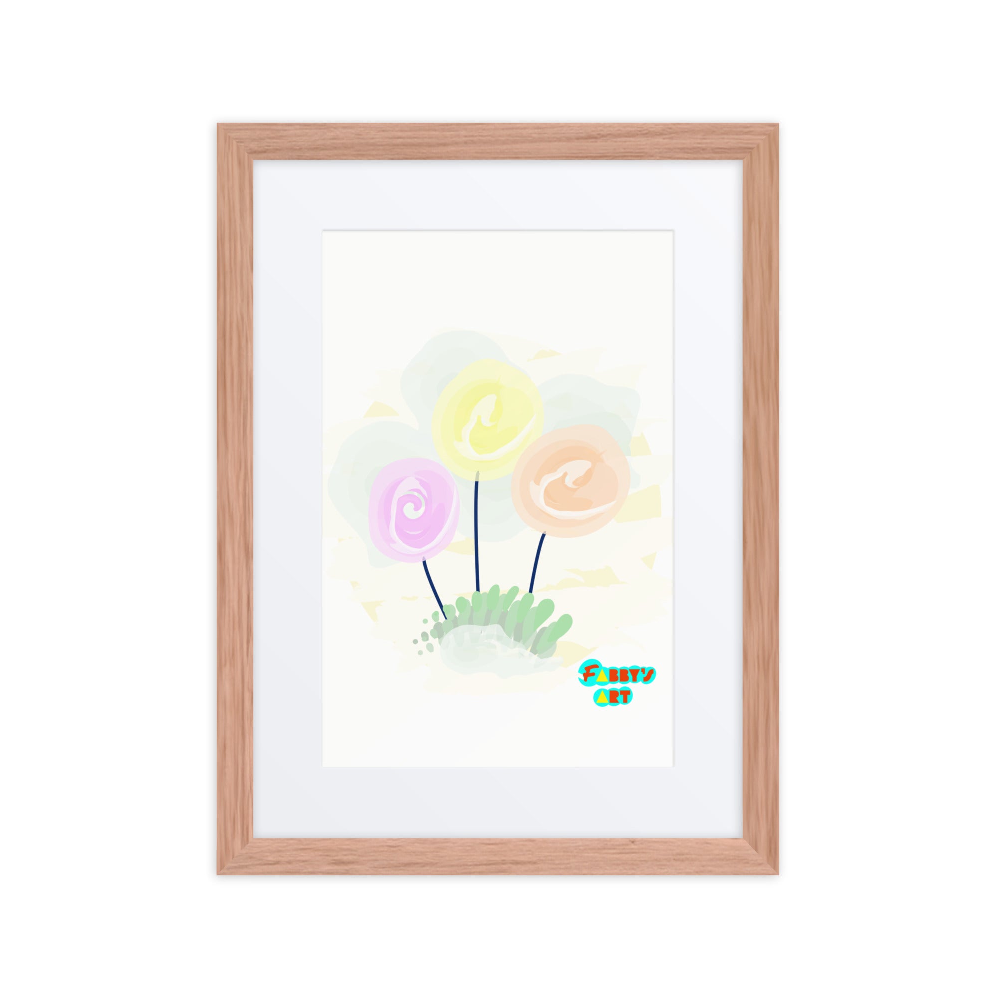 Women’s day flowers, Framed poster with Mat