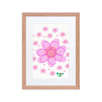 Pink Flower, Framed poster with Mat