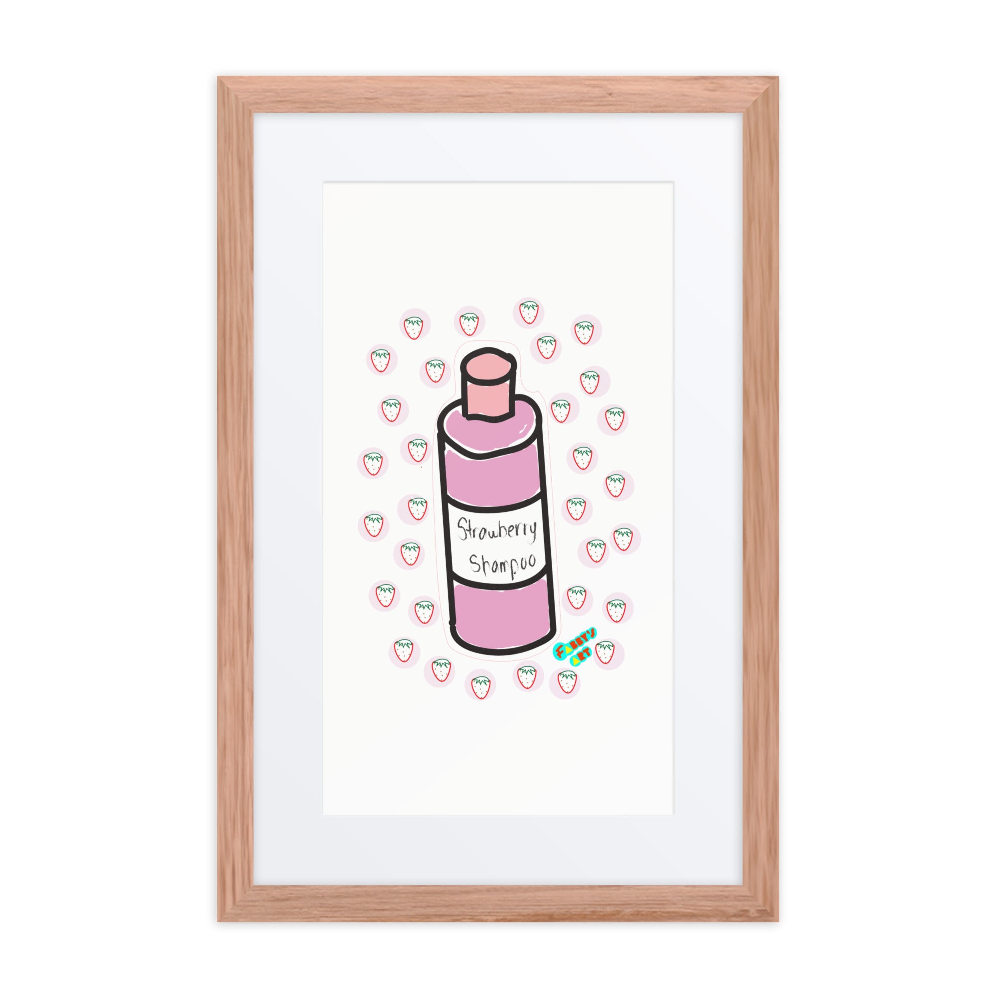 Strawberry shampoo, Framed poster with Mat