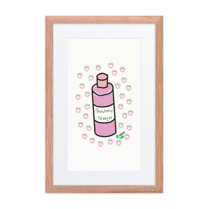 Strawberry shampoo, Framed poster with Mat