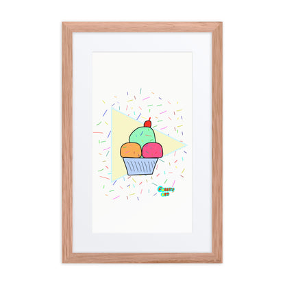 Ice cream time, Framed poster with Mat