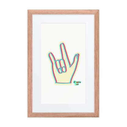 I love you sign language, Framed poster with Mat