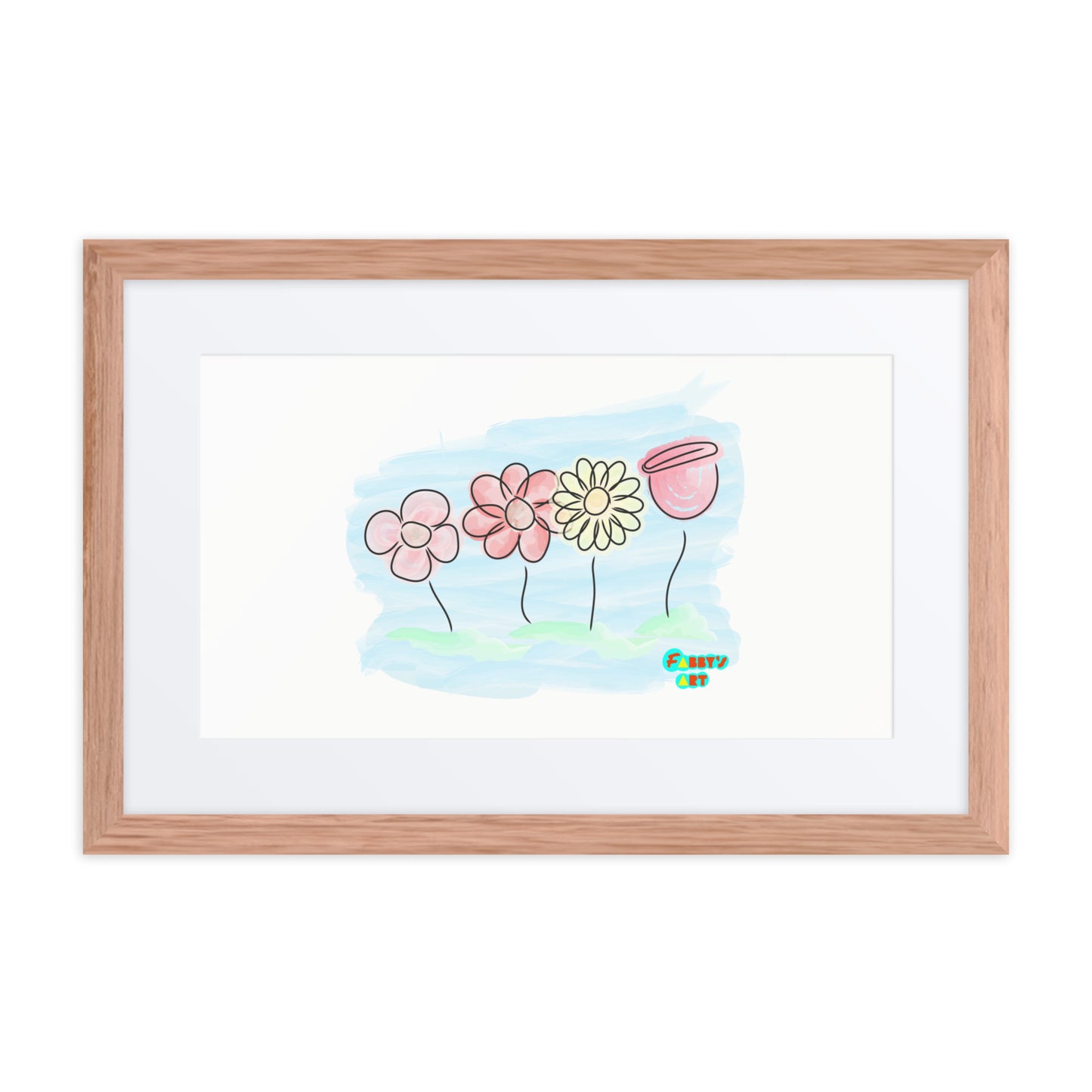 Buying myself four flowers, Framed poster with Mat