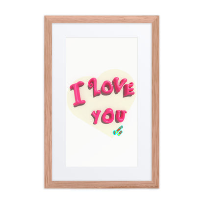 I love you heart, Framed poster with Mat