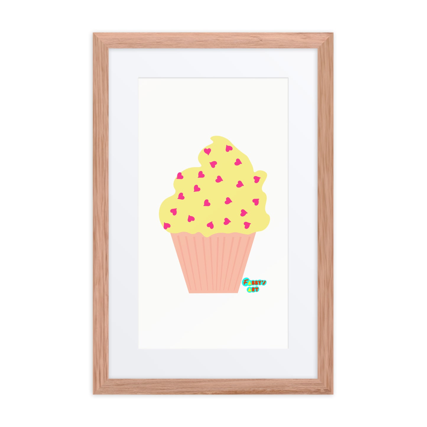 Yellow cupcake, Framed poster with Mat