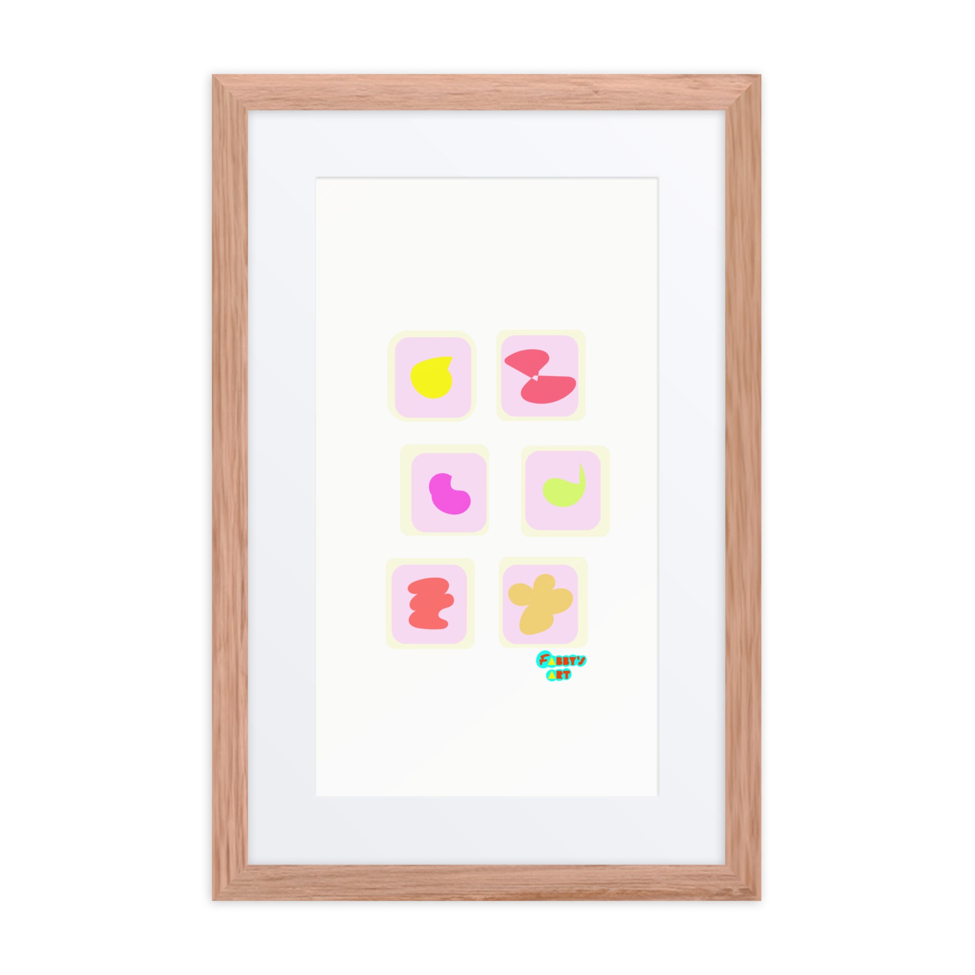 Triangular petals, Framed poster with Mat