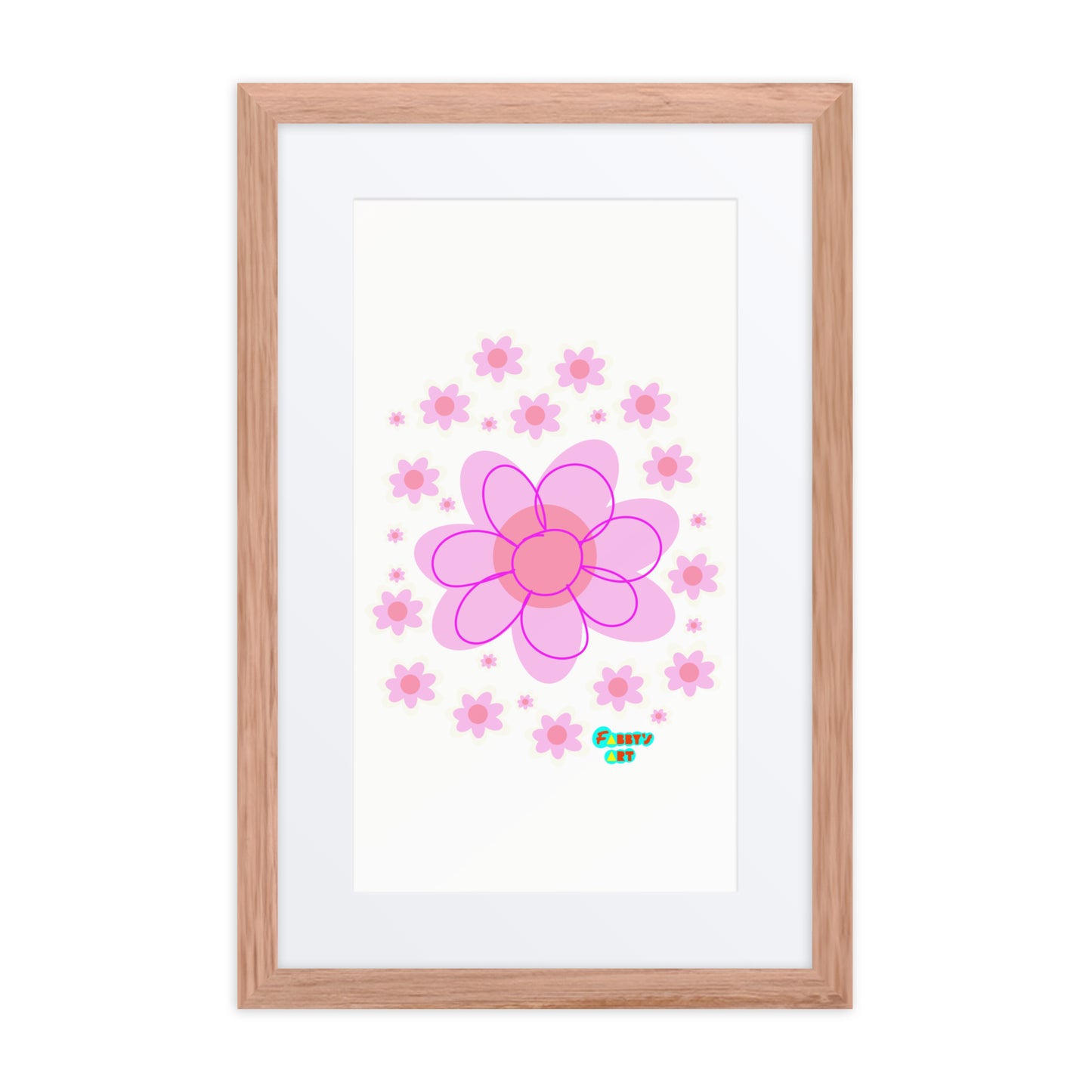 Pink Flower, Framed poster with Mat