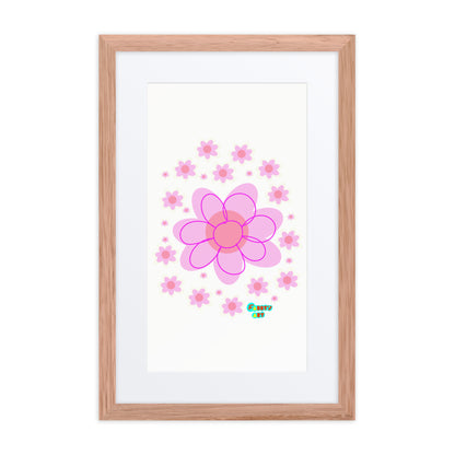 Pink Flower, Framed poster with Mat