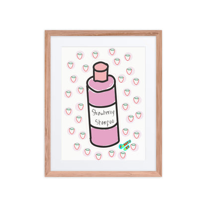 Strawberry shampoo, Framed poster with Mat