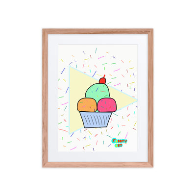 Ice cream time, Framed poster with Mat
