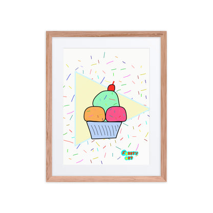 Ice cream time, Framed poster with Mat