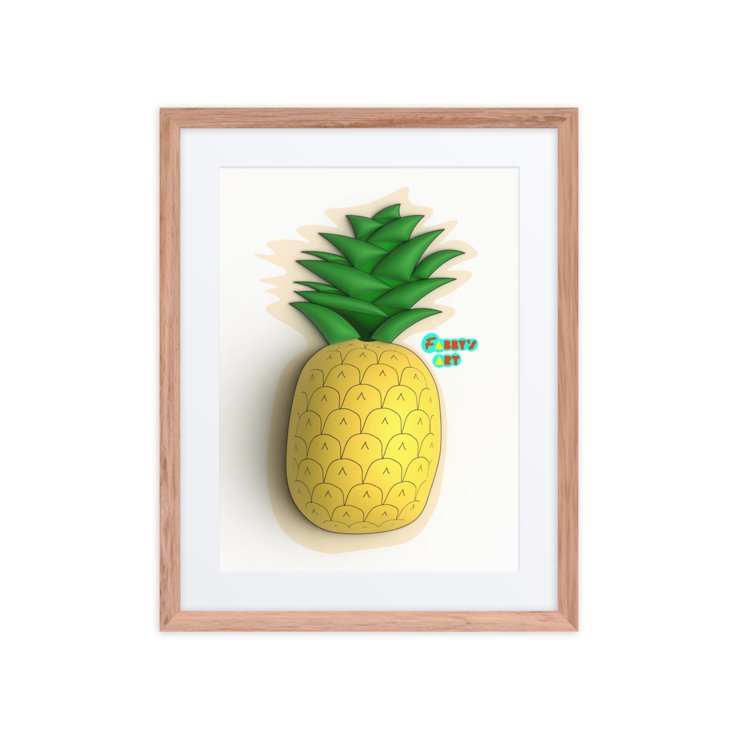 Pineapple 3D, Framed poster with Mat