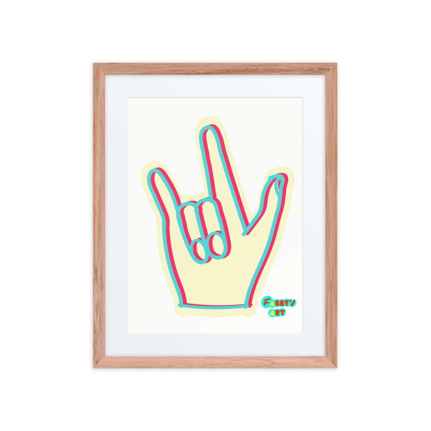 I love you sign language, Framed poster with Mat