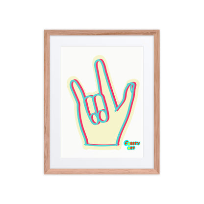 I love you sign language, Framed poster with Mat